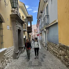 A colonial street in the historic center of La Paz