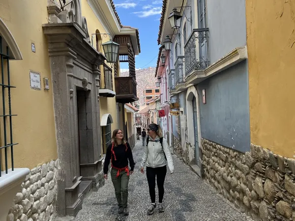 Colonial street in the historic center of La Paz