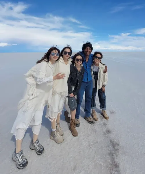 Fat Cat guests on the Uyuni salt flats