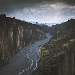 The riverbed winding between the spires of Valle de las Ánimas